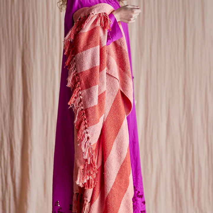 Bloomingville - Frello Decke, 130 x 160 cm, orange