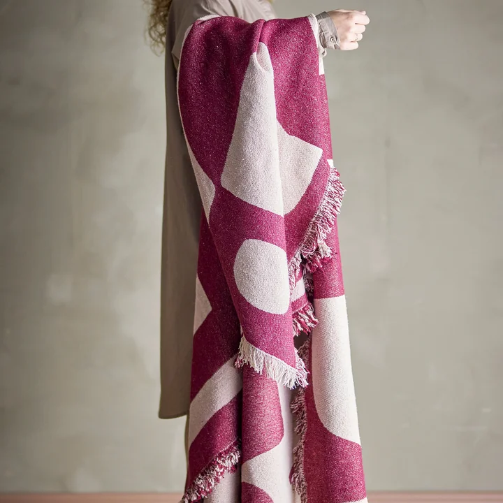 Bloomingville - Olica Decke, 130 x 160 cm, rot