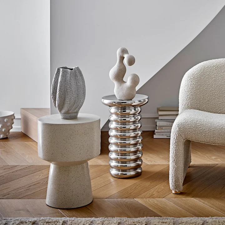 Bloomingville - Spike Beistelltisch, Ø 30 x 50 cm, silber