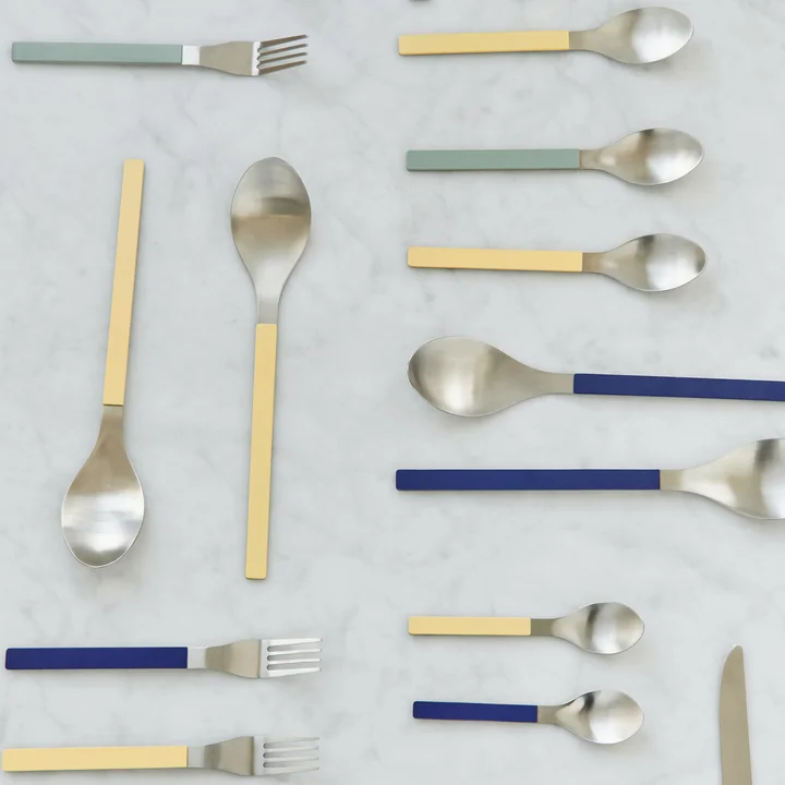 HAY - MVS Servierlöffel, dunkelblau / gelb (2er-Set)