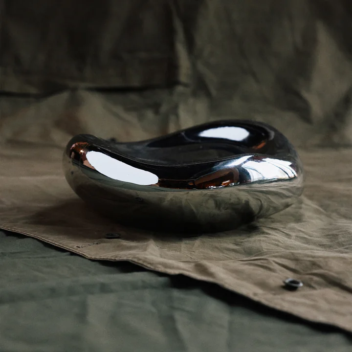 HKliving - Gleam Glas-Schale, Chrom