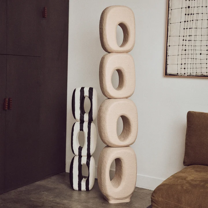 HKliving - Monochrome Art Skulptur, schwarz / weiß