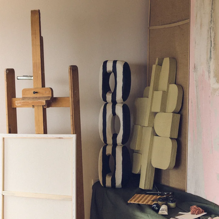 HKliving - Monochrome Art Skulptur, schwarz / weiß