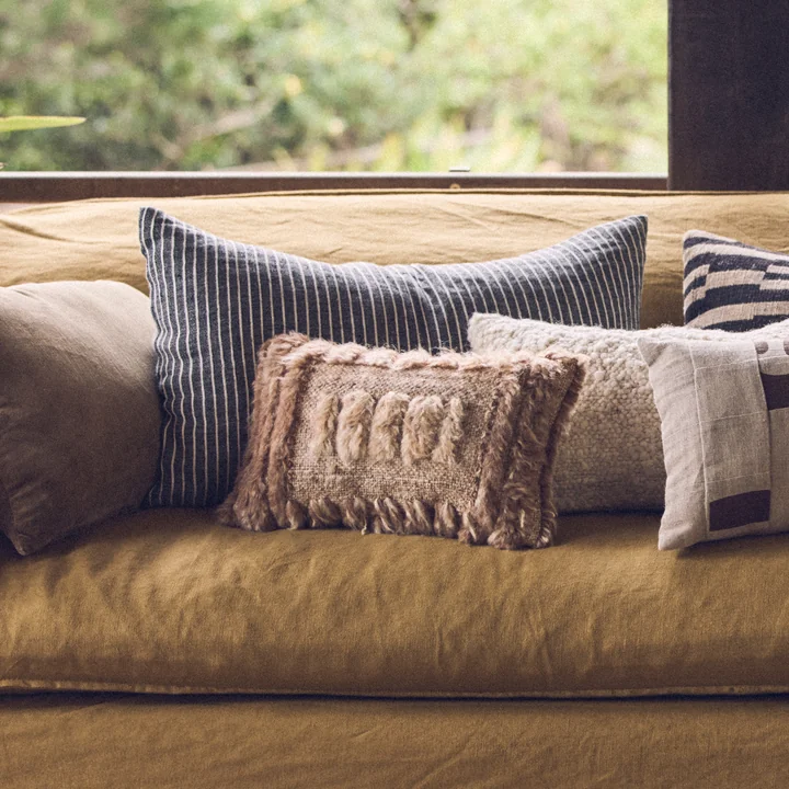 HKliving - Natural Kissen, 40 x 25 cm, furry