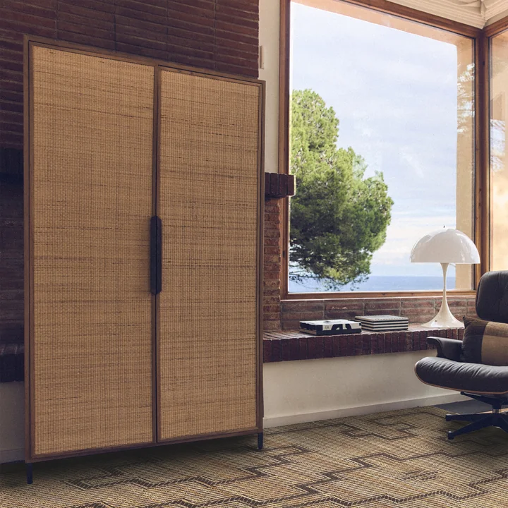 HKliving - Pioneer Schrank, 100 x 180 cm, Rattan