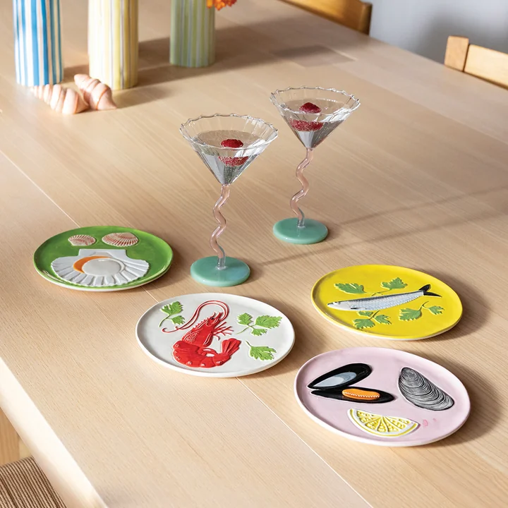 &klevering - De la mer Teller Ø 16 cm, multi (4er-Set)