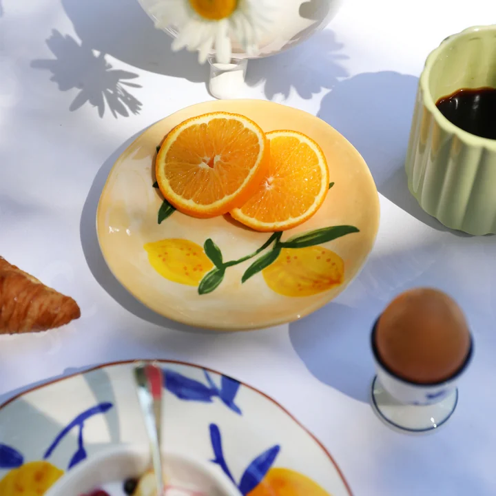 &klevering - Lemon Teller, Ø 16 cm, mehrfarbig (4er-Set)