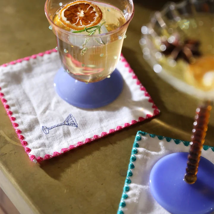 &klevering - Zigzag  Cocktailserviette, 12 x 12 cm, mehrfarbig (4er-Set)