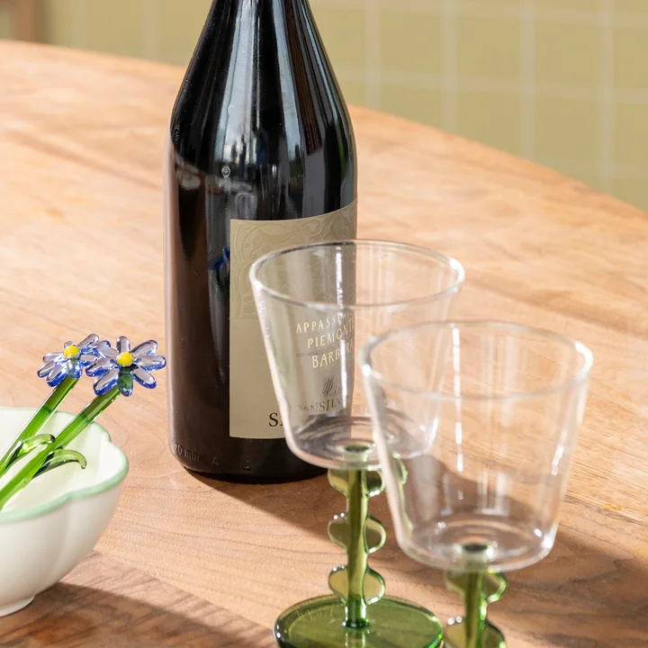 &klevering - Petal Weinglas, 0,2 L, grün