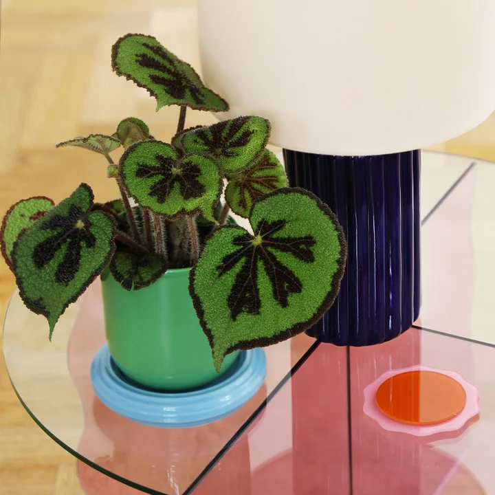 &klevering - Churros Blumentopf, Ø 14,5 x 15 cm, grün / blau