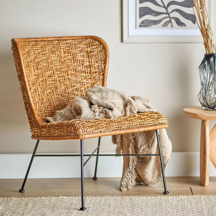 Somme Loungestuhl, rattan natur von Bloomingville