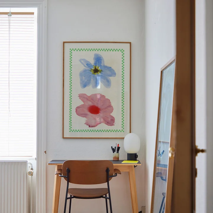 Paper Collective - Flower with Checks Poster