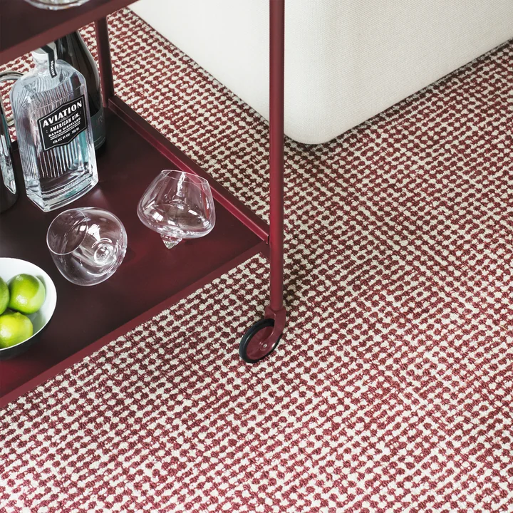 Normann Copenhagen - Flick Teppich, off white / burgund