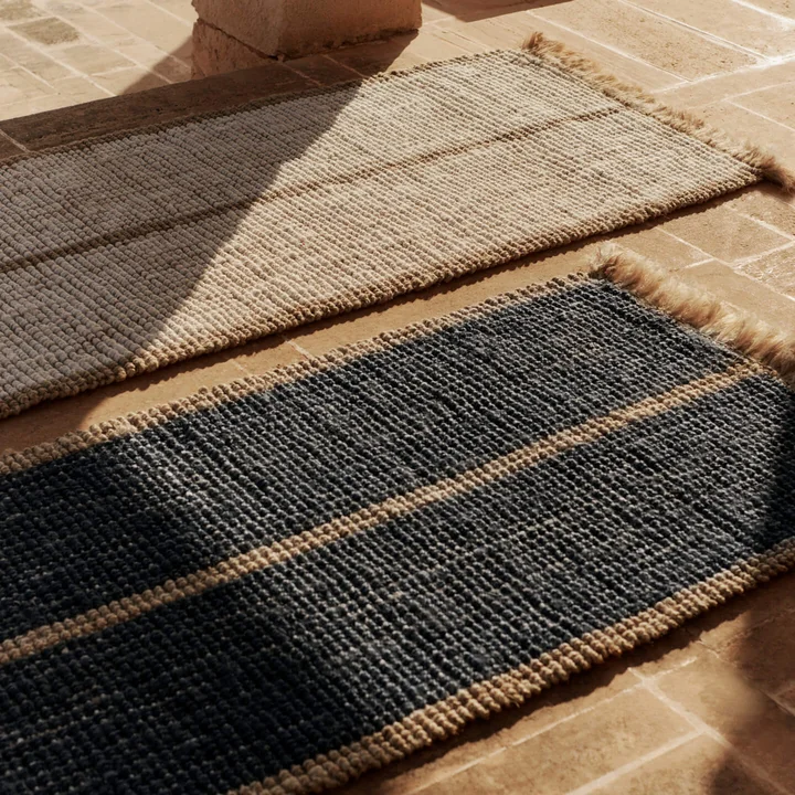 Ferm Living - Athens Stripes Teppichläufer, 80 x 200 cm, natur / off-white