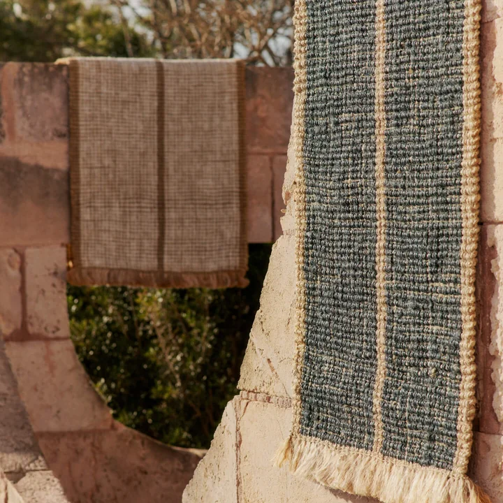 Ferm Living - Athens Stripes Teppichläufer, 80 x 200 cm, natur / off-white