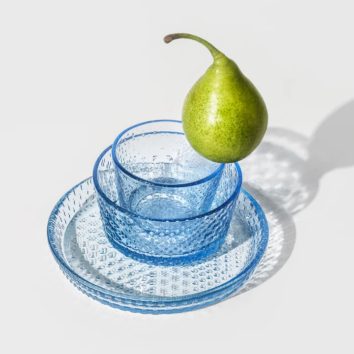 Iittala - Tundra Schale, Teller und Glas, aqua