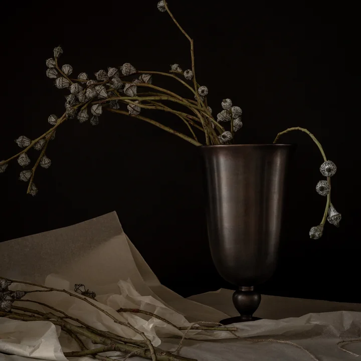 Audo - Pavot Vase, H 28,7 cm, dunkelbraun