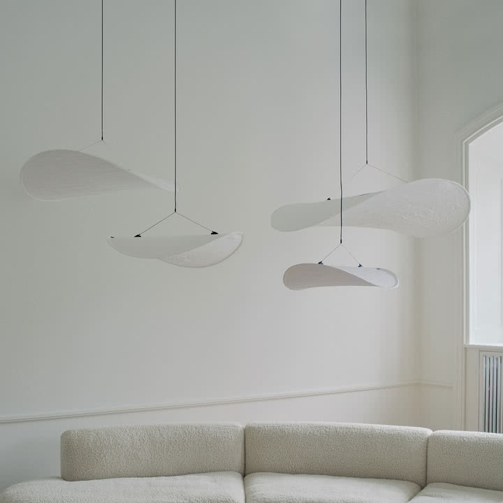 New Works - Tense LED Pendelleuchte, 55 cm, weiß