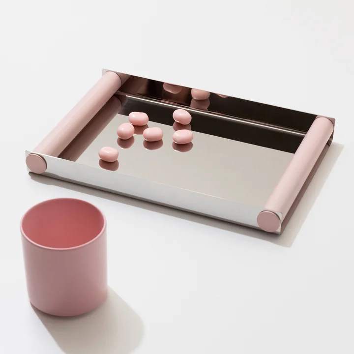 Design Letters - Ray Tablett Disco, medium, Edelstahl poliert / creole pink