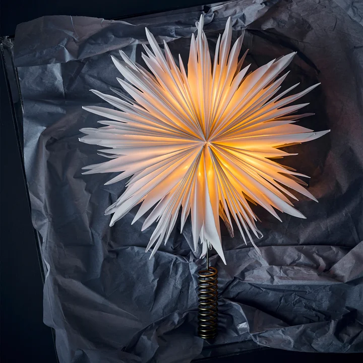 House Doctor - Gant, Top star LED-Christbaumleuchte, weiß / messing finish