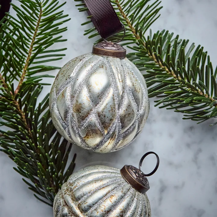 House Doctor - Rhomb Ornamente, Ø 7,5 cm, antikes silber