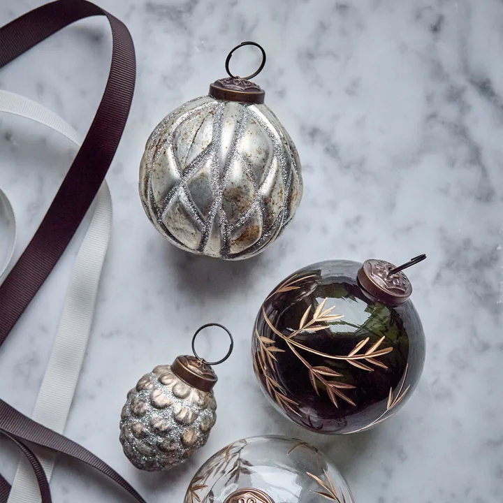 House Doctor - Rhomb Ornamente, Ø 7,5 cm, antikes silber