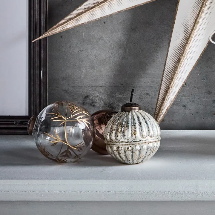 House Doctor - Rhomb Ornamente, Ø 7,5 cm, antikes silber