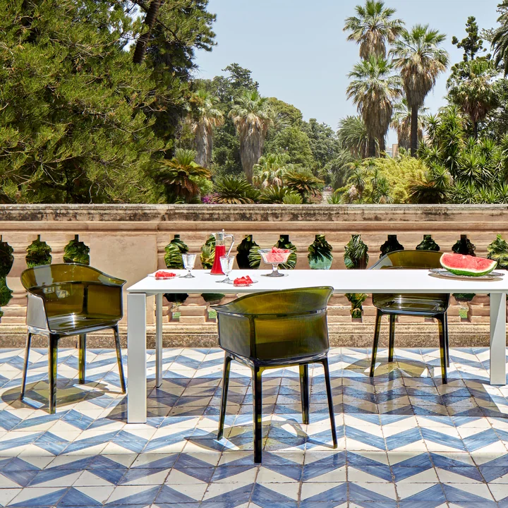 Kartell - Papyros Armlehnstuhl, puderblau