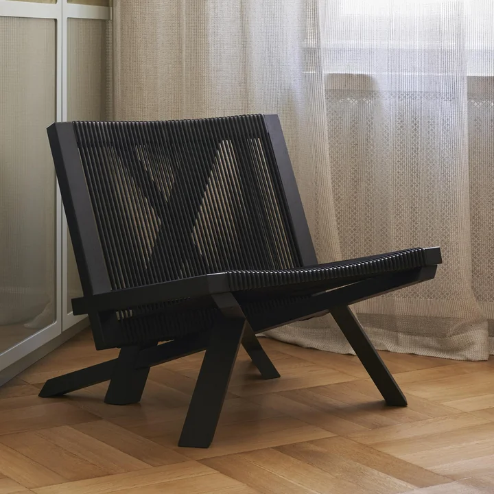 ClassiCon - Volkshaus Lounge Chair, Eiche schwarz gebeizt / schwarz 