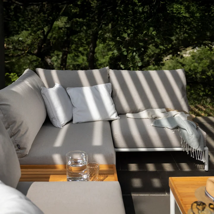 HOUE - Level 2 Sofa, rechts und Chaise Longue, muted white / ash