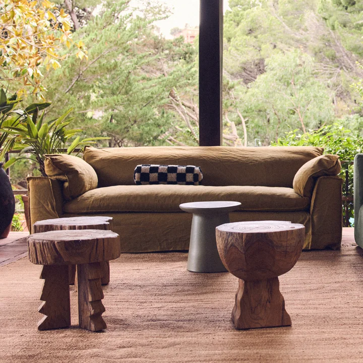 HKliving - Nomad Sofa, Leinen / burnt ochre