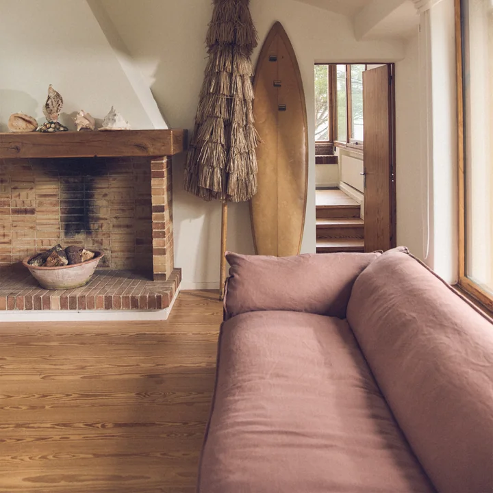 HKliving - Nomad Sofa, Leinen / dusty rose