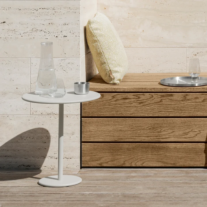 Blomus - Stay Garten Beistelltisch, H 45 cm Ø 40 cm, seidengrau