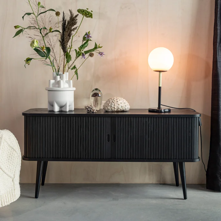 Zuiver - Barbier Sideboard mit Schiebetüren, schwarz