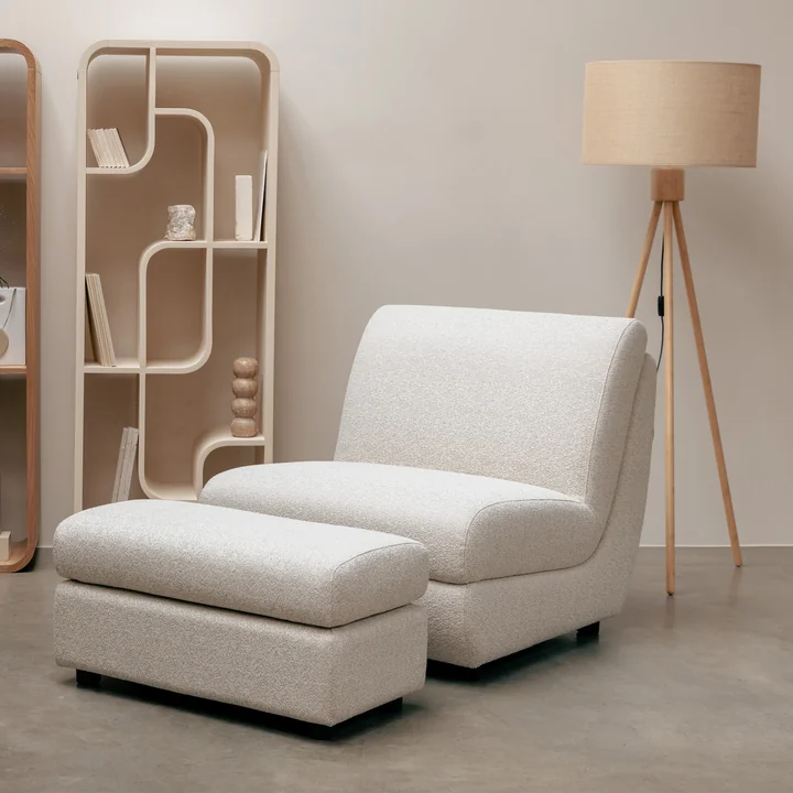 Zuiver - Mississippi Outdoor Hocker und Lounge Chair, beige