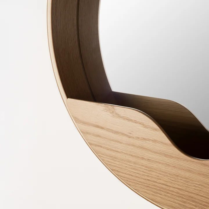 Zuiver - Round Wall Wandspiegel, Eiche furniert