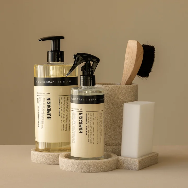 Humdakin - Sandstein Spülorganizer mit 4 Ablagen, natur