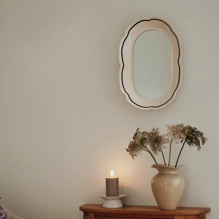 Broste Copenhagen - Hilma Spiegel, 30 x 45 cm, off white