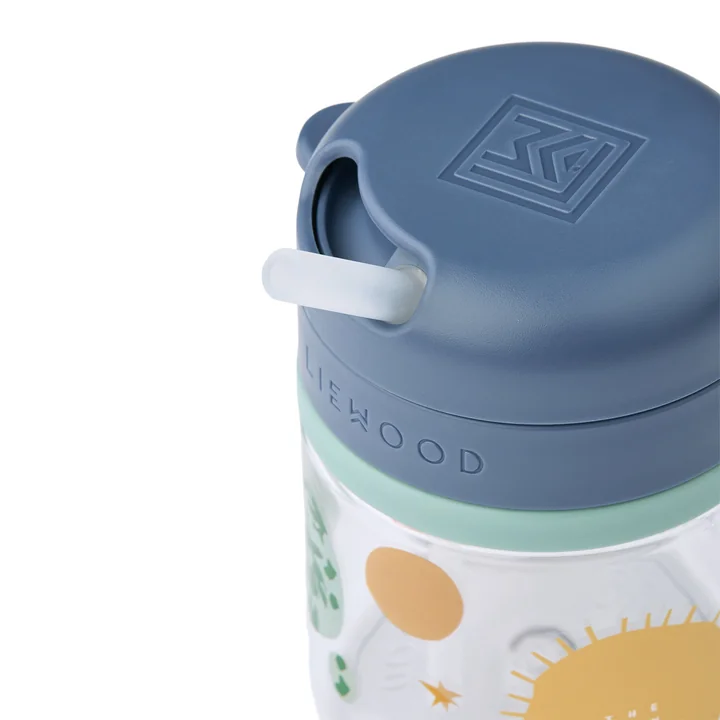 LIEWOOD - Pavia Flasche mit Strohhalm, 280 ml, Universe / classic navy