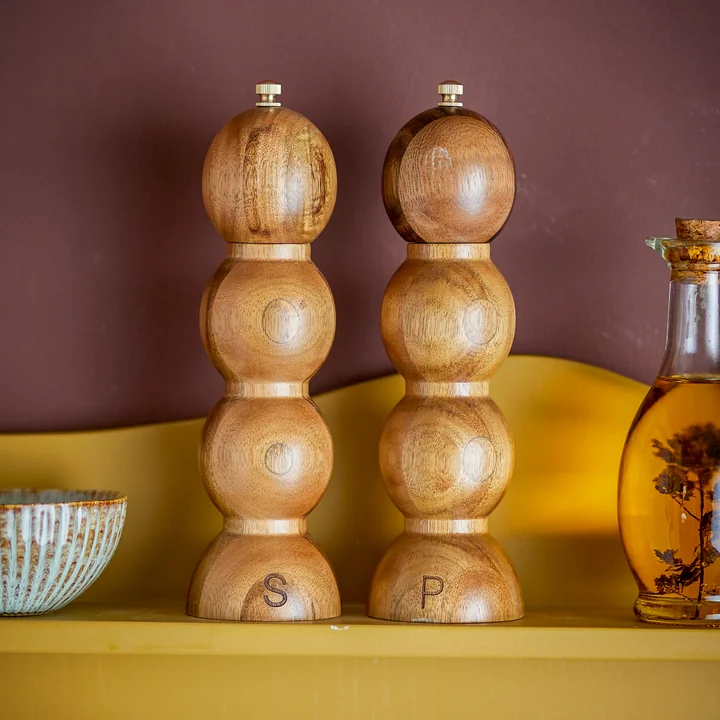 Bloomingville - Clancy Salz- & Pfeffermühle, braun (2er Set)