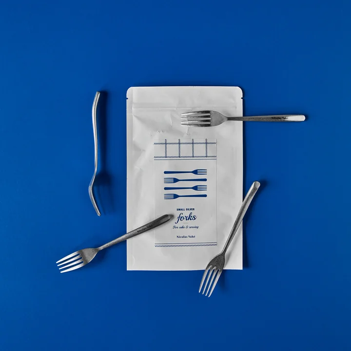Nicolas Vahé - Cake Kuchengabel, antiksilber-finish (4er-Set)