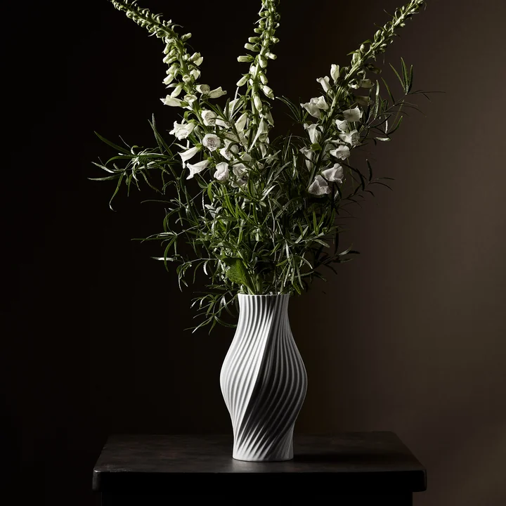 Lyngby Porcelæn - Twist Vase H 31 cm, weiß