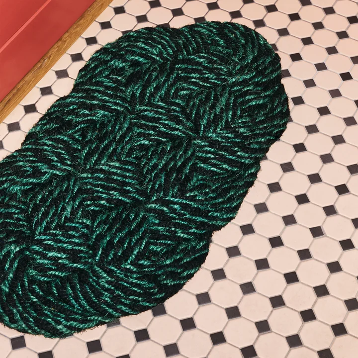 HAY - Coco Fußmatte, swirl, grün / schwarz