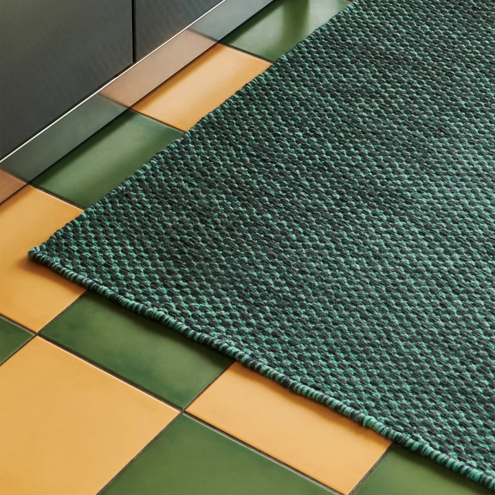 HAY - Moiré Fußmatte, smaragdgrün