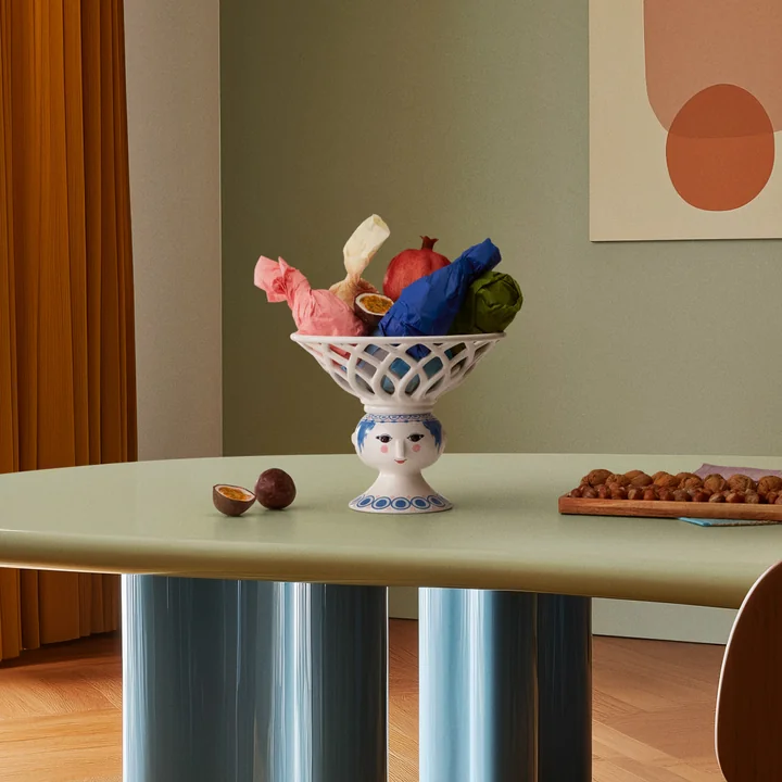 Bjørn Wiinblad - Dora Obstschale auf Fuß, Ø 25 cm, blau