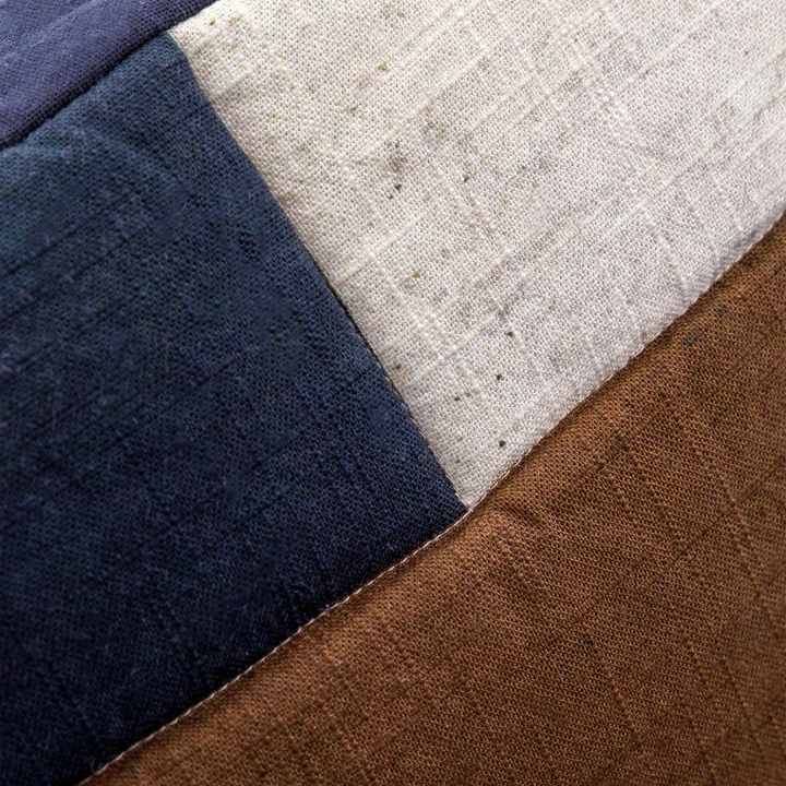 House Doctor - Patch Kissenbezug, 50 x 50 cm, schwarz / sand / braun