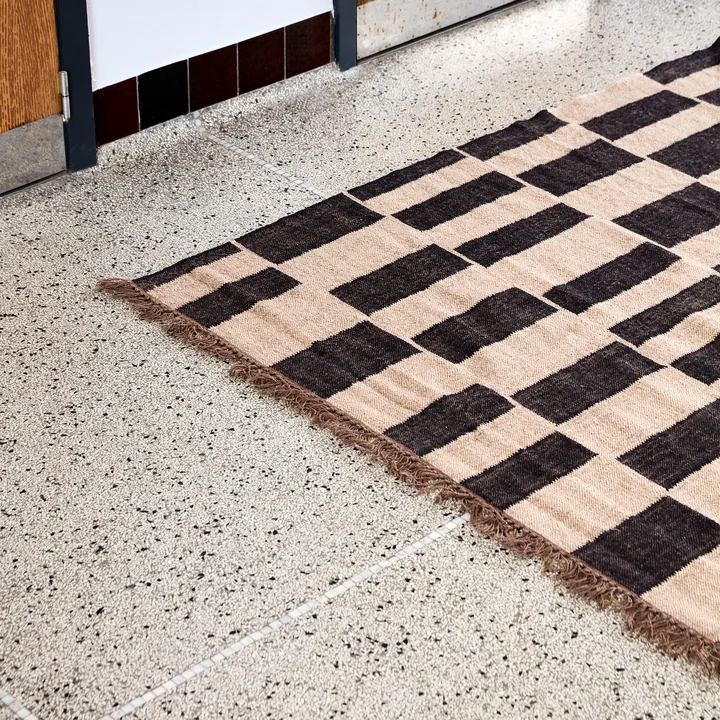 House Doctor - Graph Teppich, 160 x 230 cm, Natur / schwarz