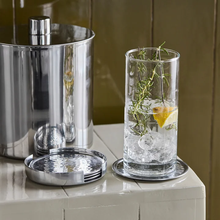 House Doctor - Coaster Glasuntersetzer, silber-finish