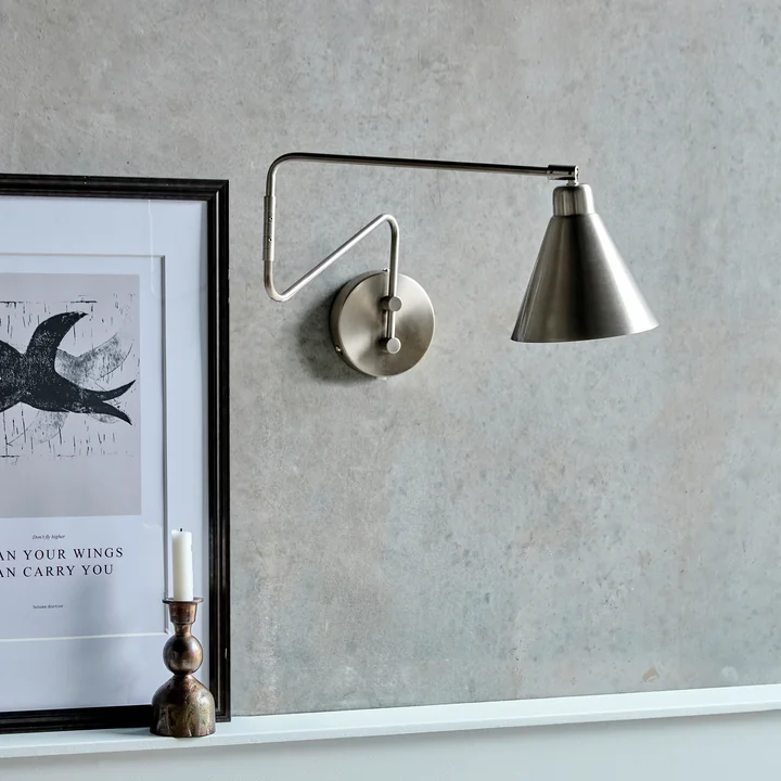 House Doctor - Game Wandleuchte, L 76 cm, silber-finish gebürstet