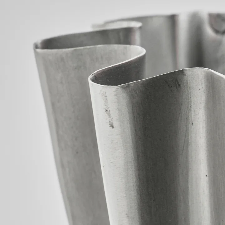 House Doctor - Flood Vase, Ø 12,5 x H 13 cm, gebürstetes silber-finish